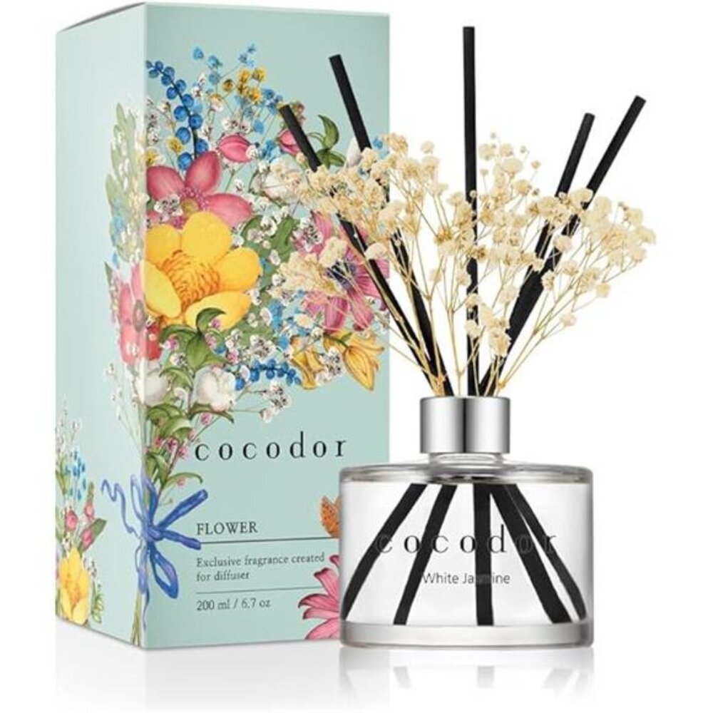 COCODOR Flower Reed Diffuser Set / 6.7oz / White Jasmine/Scent Diffuser with - Picture 7 of 7